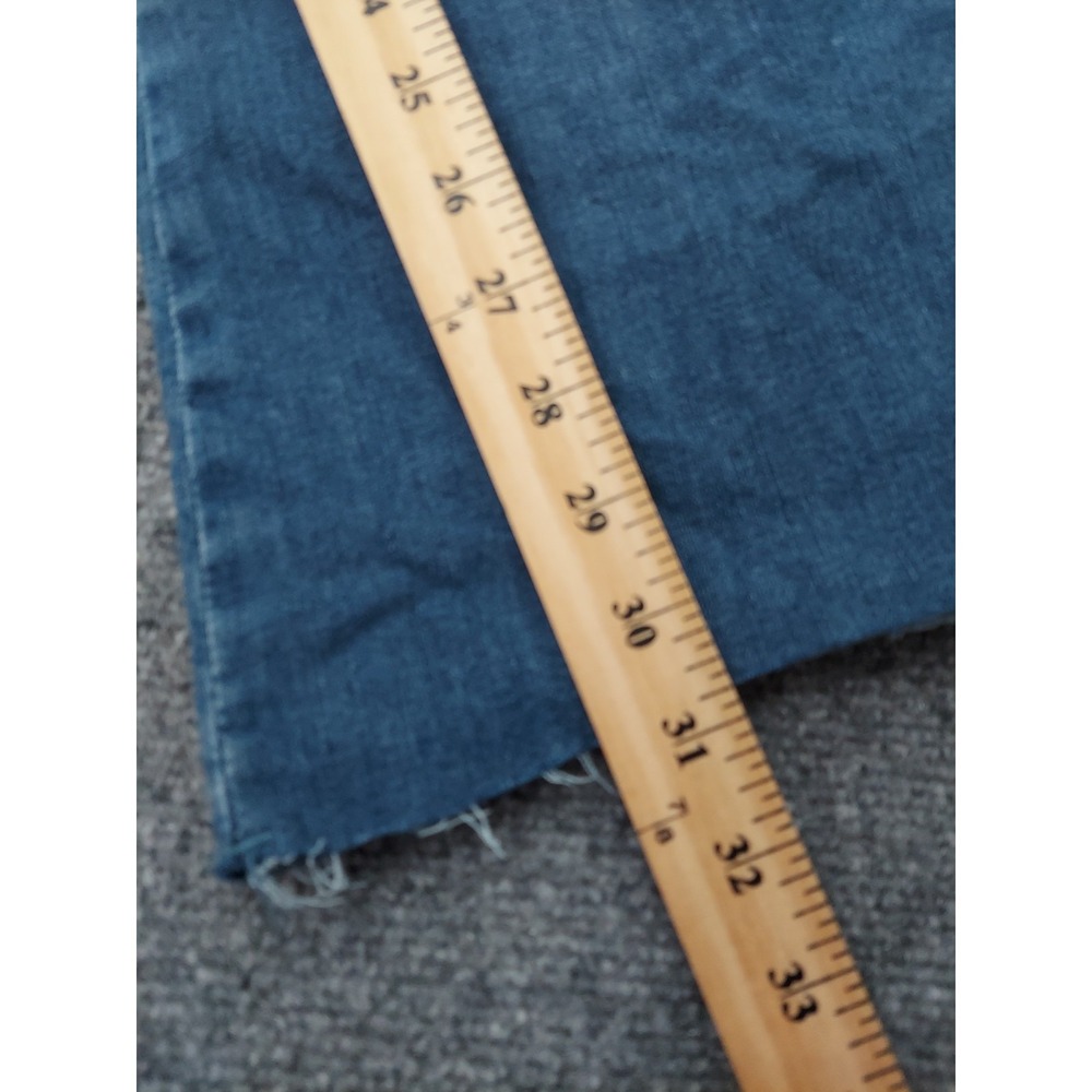 WE THE FREE PEOPLE Denim Overalls 4 Blue Curvy 2nd Ave Bootcut Fit Raw Hem - Picture 10 of 14